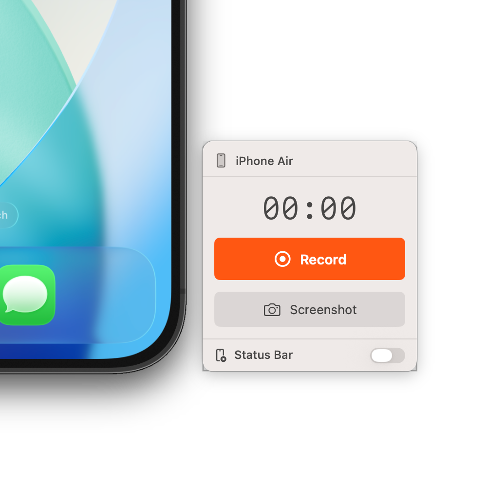 Matte app recording iOS simulator with cursor capture on macOS